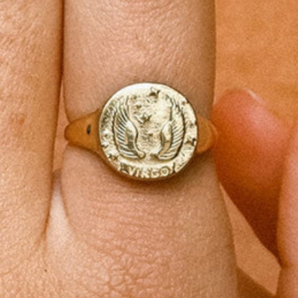 Spell & The Gypsy Collective Gold Stargazer Zodiac Ring Virgo Size 7
